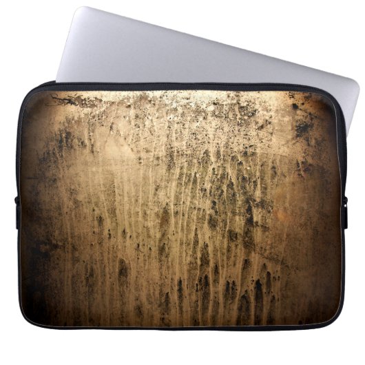 Oud bruin raam 's nachts laptop sleeve (Voorkant)