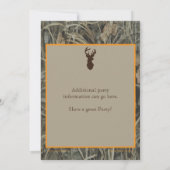 Oud Buck Hunting Birthday Invitation with Camo Kaart (Achterkant)