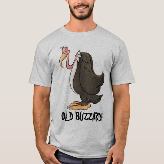 oud buzzard mannen grappig t-shirt (Voorkant)