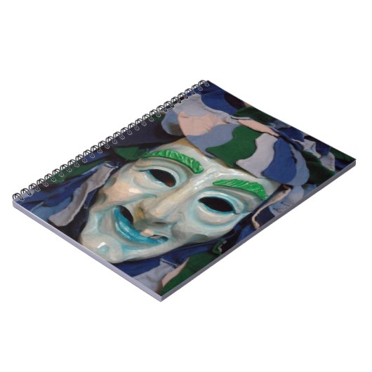 Oud carnavalmasker notitieboek (Linkerzijde)