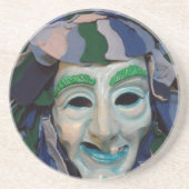 Oud carnavalmasker zandsteen onderzetter (Voorkant)