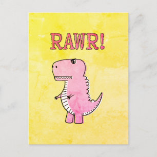 oud Cartoon T-Rex voor de schildklier Briefkaart