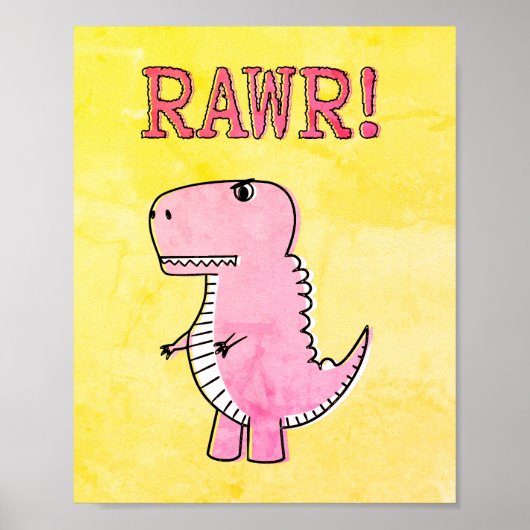 oud Cartoon T-Rex voor de schildklier Poster (Voorkant)