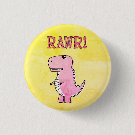 oud Cartoon T-Rex voor de schildklier Ronde Button 3,2 Cm (Voorkant)