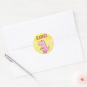 oud Cartoon T-Rex voor de schildklier Ronde Sticker (Envelop)