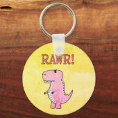 oud Cartoon T-Rex voor de schildklier Sleutelhanger (Achterkant)