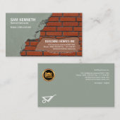 Oud cementeren Nieuwe Red Brick-wandconstructie Visitekaartje (Voorkant / Achterkant)