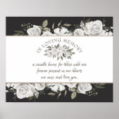 Oud Cherish Witte Bloemen In Lieve Herinnering Bor Poster (Voorkant)