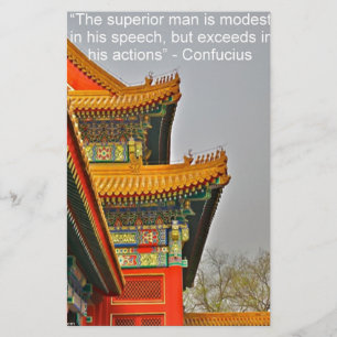 Oud Chinees Architectuur Confucius Citaat Cadeau Briefpapier