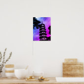 Oud Chinees Kanton de bloemrijke pagode Poster (Keuken)
