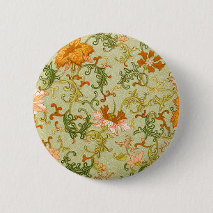 Oud Chinees Sieraad Jones Bloemen Ronde Button 5,7 Cm