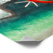 Oud chinese schilderij van twee vogels onder bloem poster (Hoek)