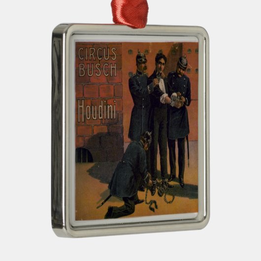 Oud circusposter - Houdini en het circus Metalen Ornament (Rechts)