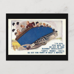 Oud Comic Briefkaart - Char-a-banc