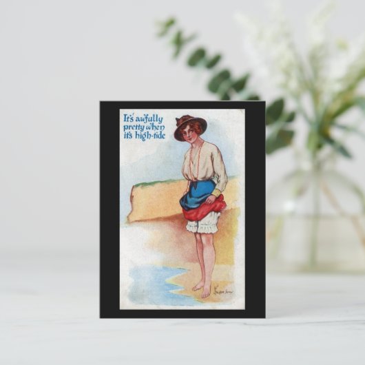 Oud Comic-Briefkaart - High Tide Briefkaart (Staand voorkant)