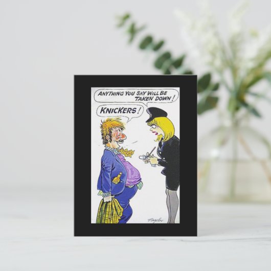 Oud Comic Briefkaart - Knikkers! (Staand voorkant)