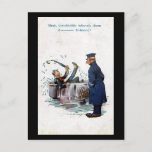Oud Comic Briefkaart - U-Boats