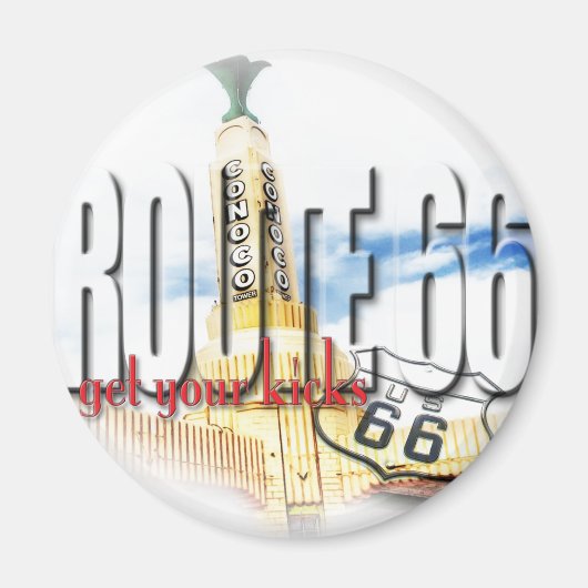 Oud Conoco tankstation, Texas - Route 66 Magneet (Voorkant)