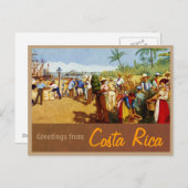Oud Costa Ricaans Briefkaart voor schilderen (Voorkant / Achterkant)