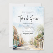Oud Cuba Havana Bestemming Bruiloft Kaart (Voorkant)