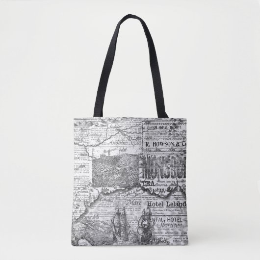 Oud dagblad Traveler Adventure Tote Bag (Voorkant)