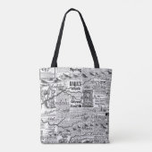 Oud dagblad Traveler Adventure Tote Bag (Achterkant)