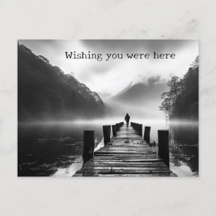 Oud dok op het meer B&W foto Briefkaart