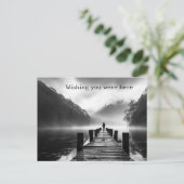 Oud dok op het meer B&W foto Briefkaart (Staand voorkant)