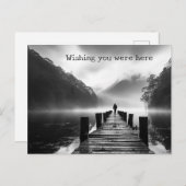 Oud dok op het meer B&W foto Briefkaart (Voorkant / Achterkant)