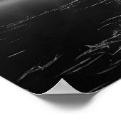 Oud dok op het meer B&W foto Poster (Hoek)