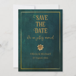Oud donkergroen save the date