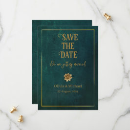 Oud donkergroen save the date