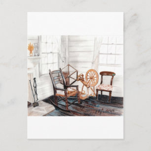 Oud draaiend wiel briefkaart