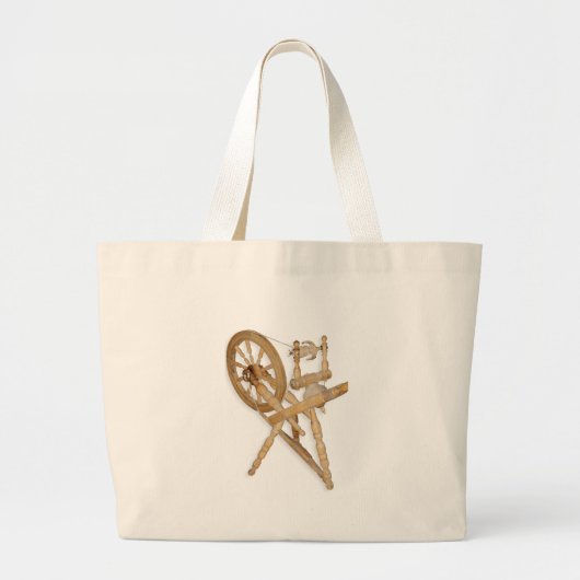 Oud draaiend wiel grote tote bag (Voorkant)