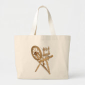 Oud draaiend wiel grote tote bag (Voorkant)