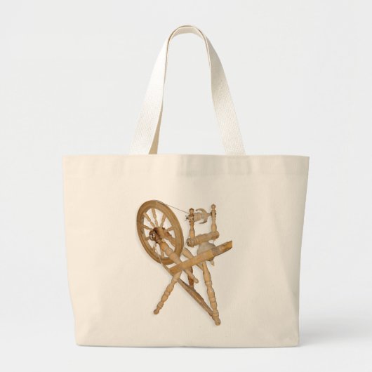 Oud draaiend wiel grote tote bag (Voorkant)
