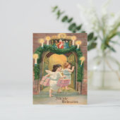 Oud Duits Kerstfeest - Engelen & Kerststal Briefkaart (Staand voorkant)