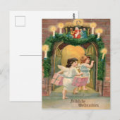 Oud Duits Kerstfeest - Engelen & Kerststal Briefkaart (Voorkant / Achterkant)