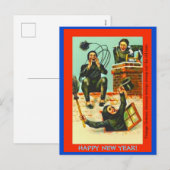 Oud Duits Nieuwjaar Briefkaart kopie schoorsteen S (Voorkant / Achterkant)