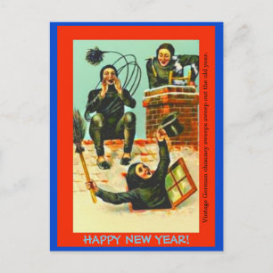 Oud Duits Nieuwjaar Briefkaart kopie schoorsteen S