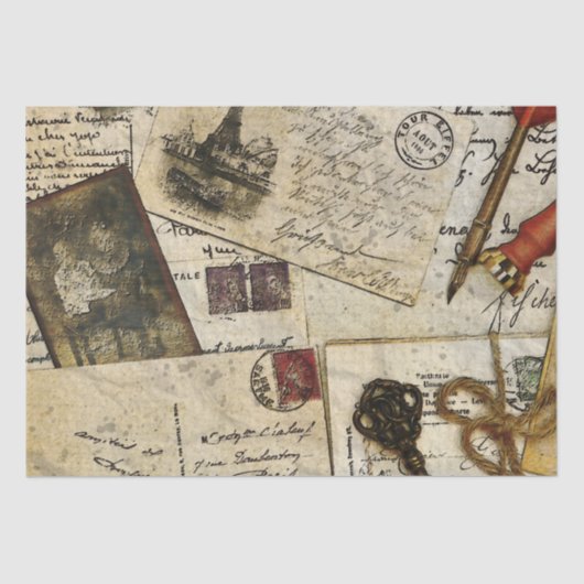 oud e-mail Ephemera-debetpapier Tissuepapier (Voorkant)