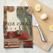 Oud echtpaar met tuingereedschap theedoek (Quarter Fold)