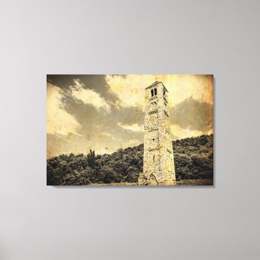 OUD EFFECT FOTO op middeleeuwse towercanvasafdruk Canvas Afdruk (Voorkant)