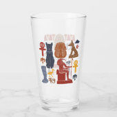 Oud Egypte Egyptische Graphics Collage Glas (Achterkant)