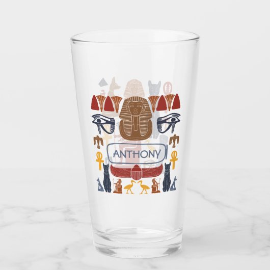 Oud Egypte Egyptische Graphics Collage Glas (Voorkant)