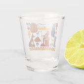 Oud Egypte Egyptische Graphics Collage Shot Glas (Achterkant)