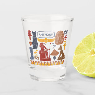 Oud Egypte Egyptische Graphics Collage Shot Glas