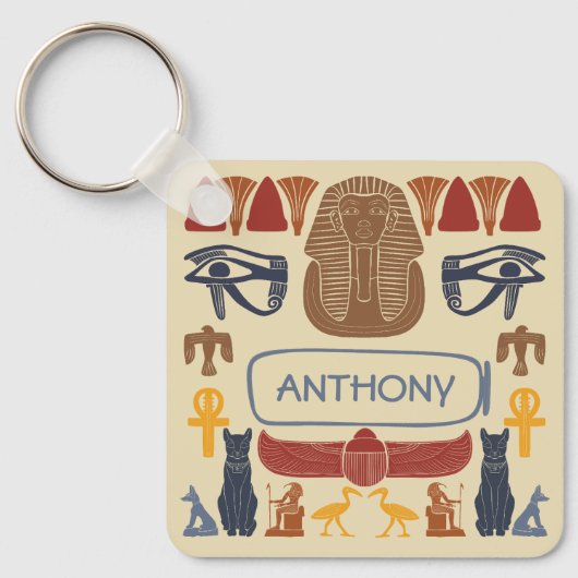 Oud Egypte Egyptische Graphics Collage Sleutelhanger (Voorkant)