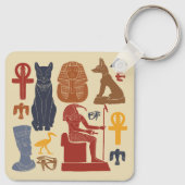 Oud Egypte Egyptische Graphics Collage Sleutelhanger (Achterkant)