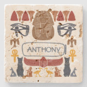 Oud Egypte Egyptische Graphics Collage Stenen Onderzetter (Voorkant)